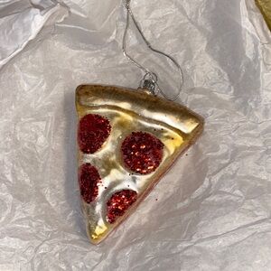 Glittery Pizza Slice Ornament